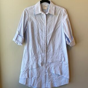 Finley XS button down blue and white stripes long